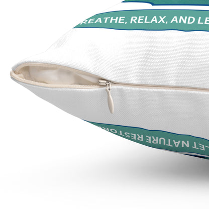 Spun Polyester Square Pillow- Water Lily Design for Nature Lovers and Mindfulness Practices