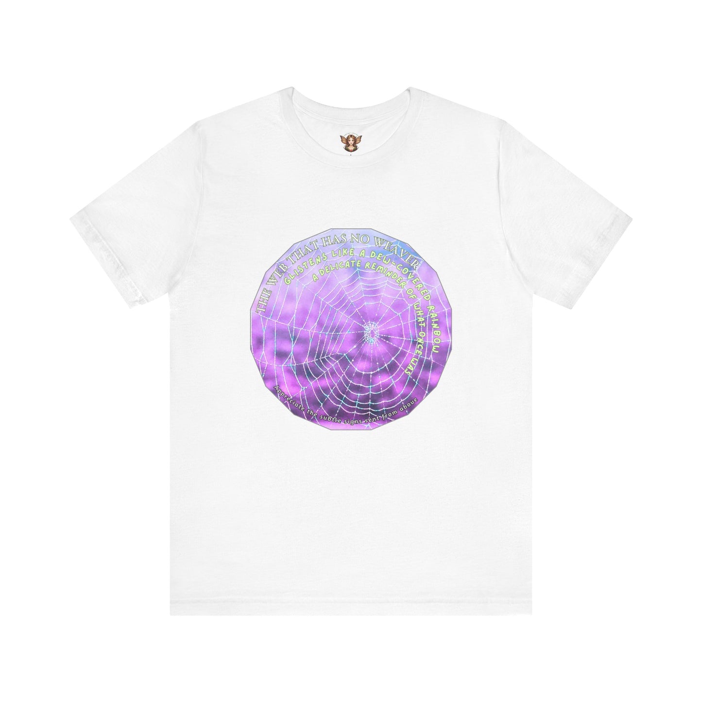 Nature Theme Unisex T-Shirt - Glistening Web With Poetry