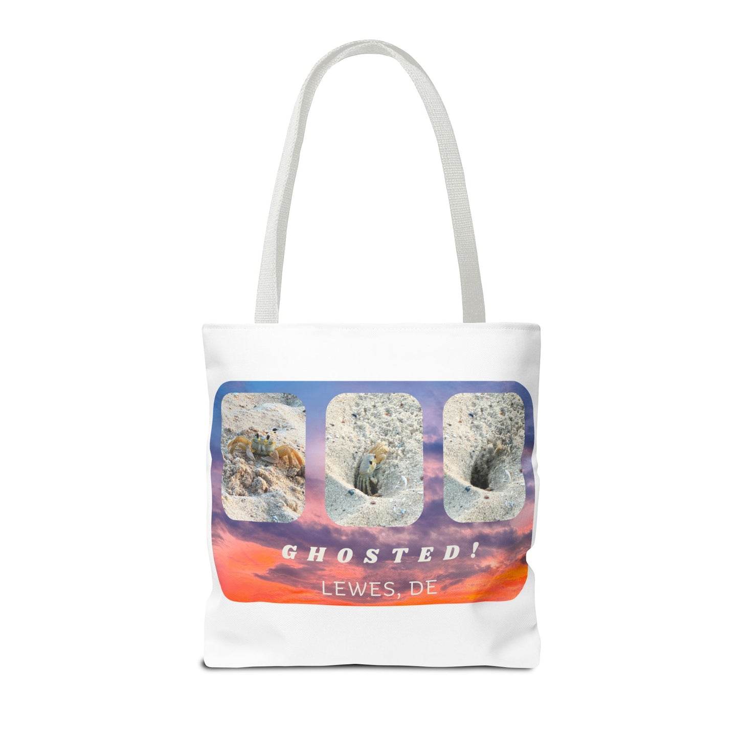 Tote Bag - Ghost Crab on Sunrise Beach Background