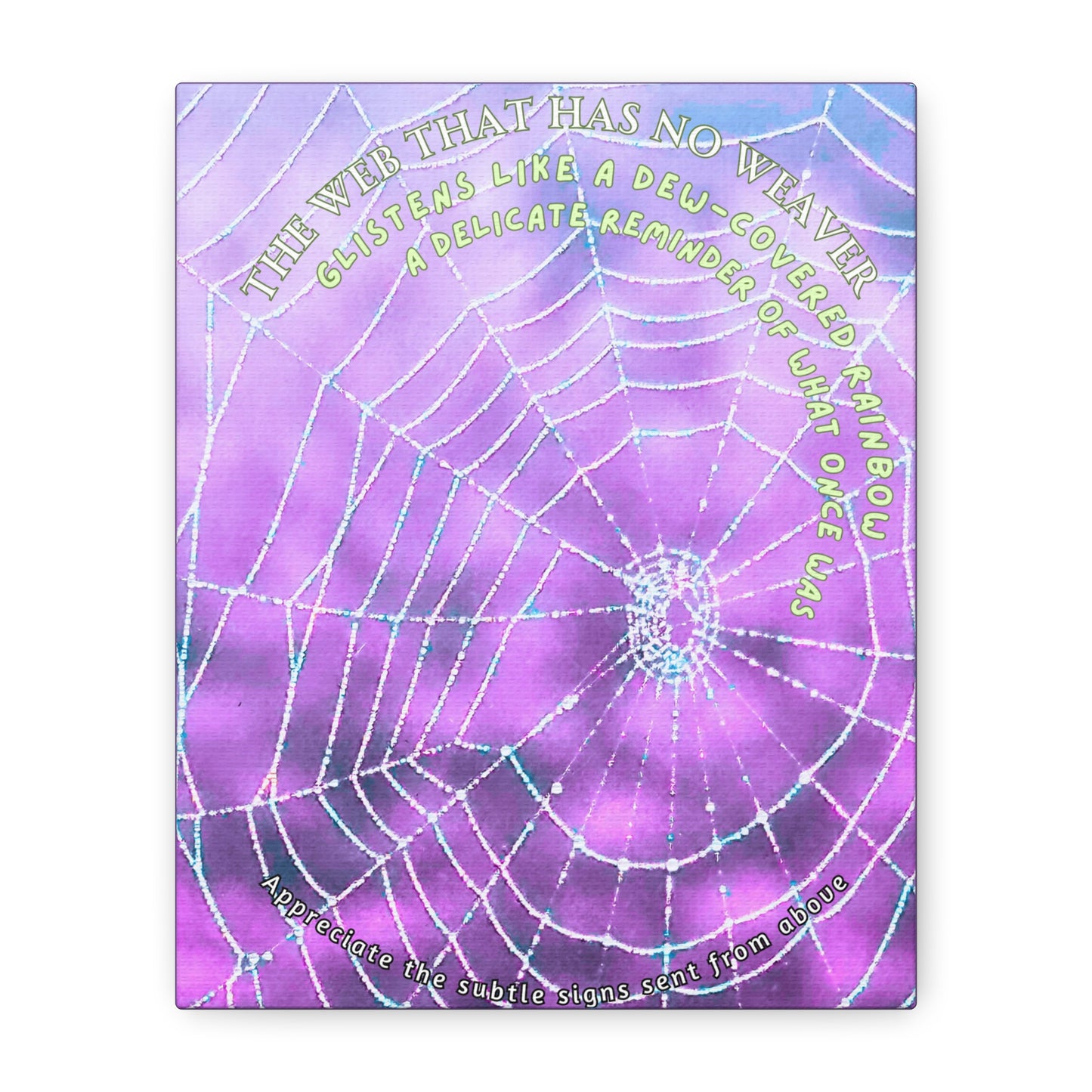 Matte Canvas, Nature Poetry - Glistening Web Theme