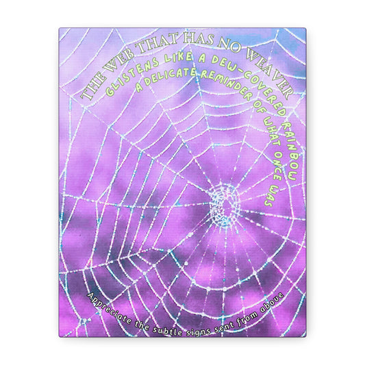Matte Canvas, Nature Poetry - Glistening Web Theme