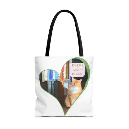 Cat Lover Tote Bag — “Purrs and Pages Equals Bliss”