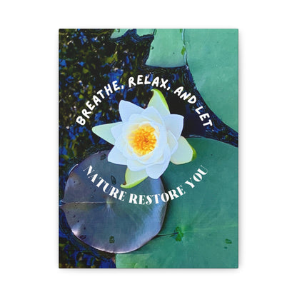 Canvas Art - Water Lily Design for Nature Lovers and Mindfulness Practices