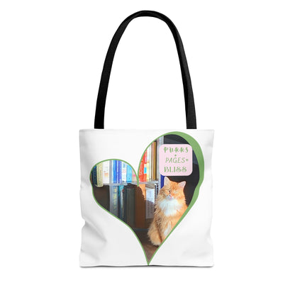 Cat Lover Tote Bag — “Purrs and Pages Equals Bliss”