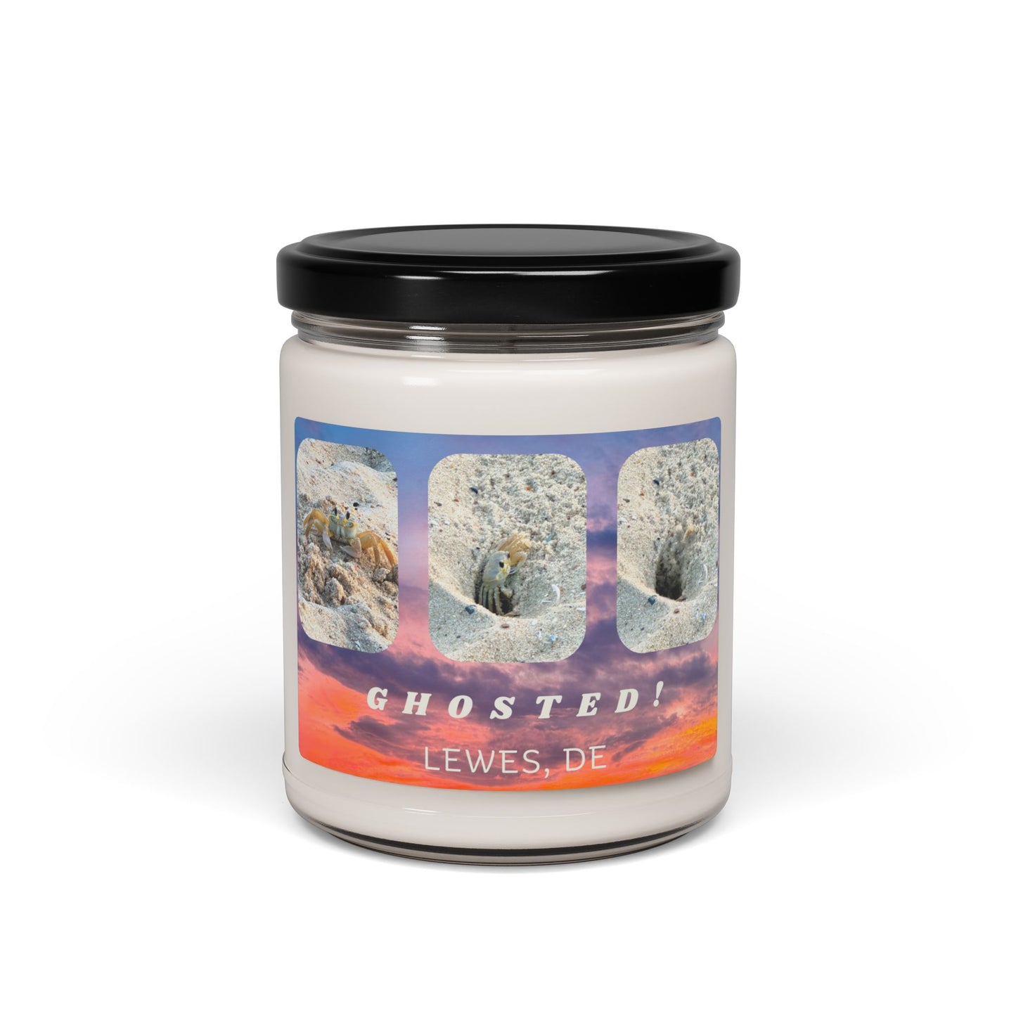 Soy Candle - "Ghosted" Beach Scene With A Cute Crab