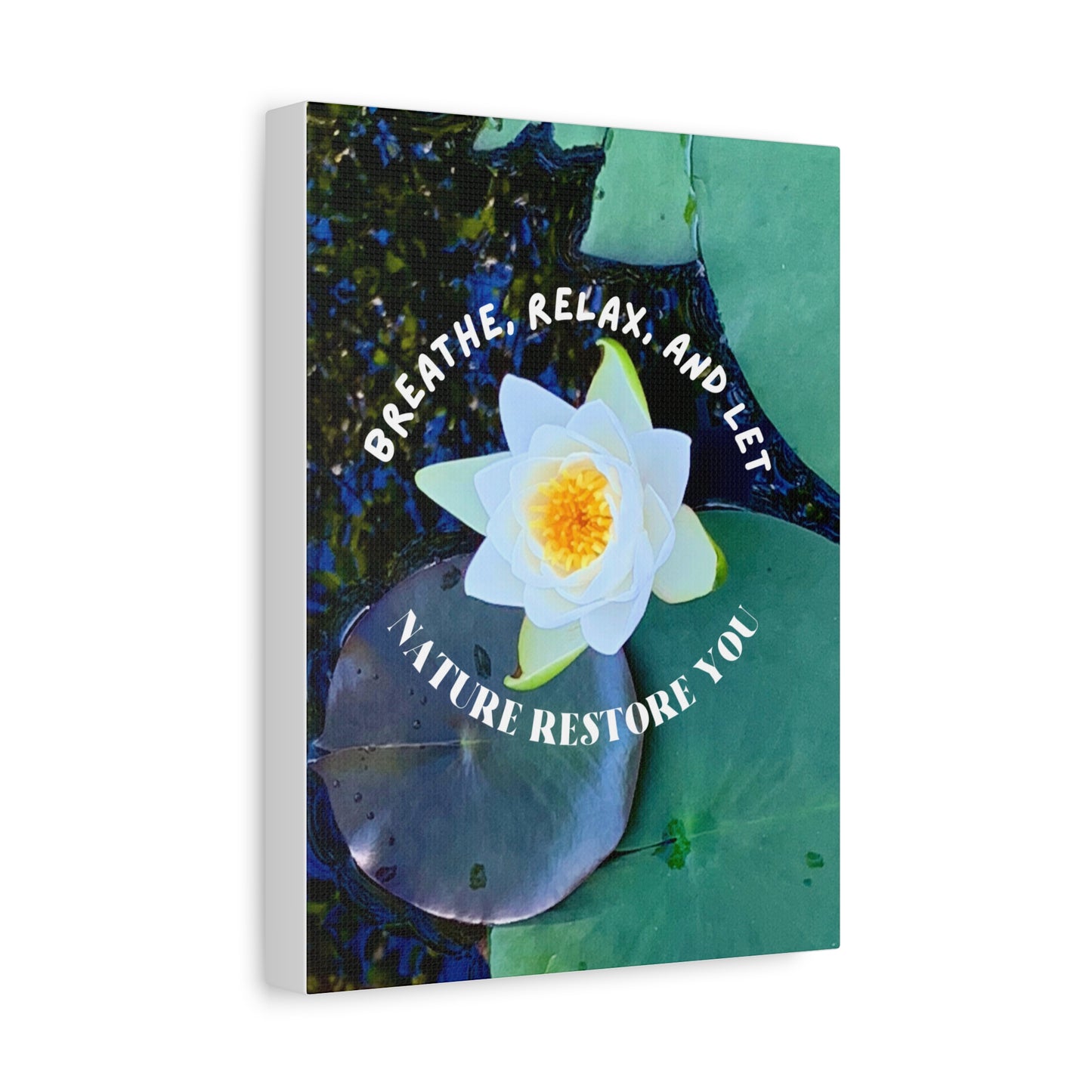 Canvas Art - Water Lily Design for Nature Lovers and Mindfulness Practices