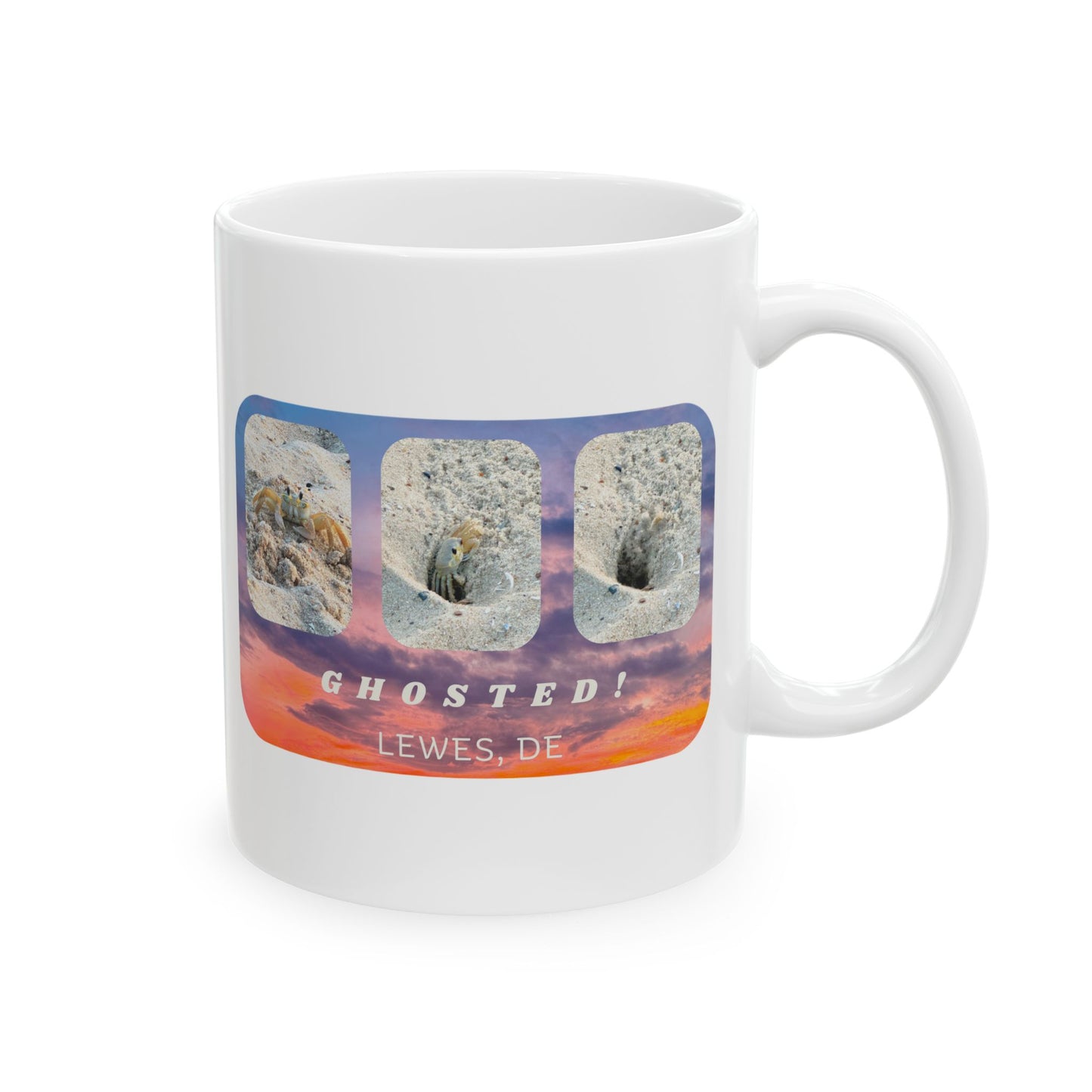 Cheeky "Ghosted" Ceramic Mug With Beach Scene
