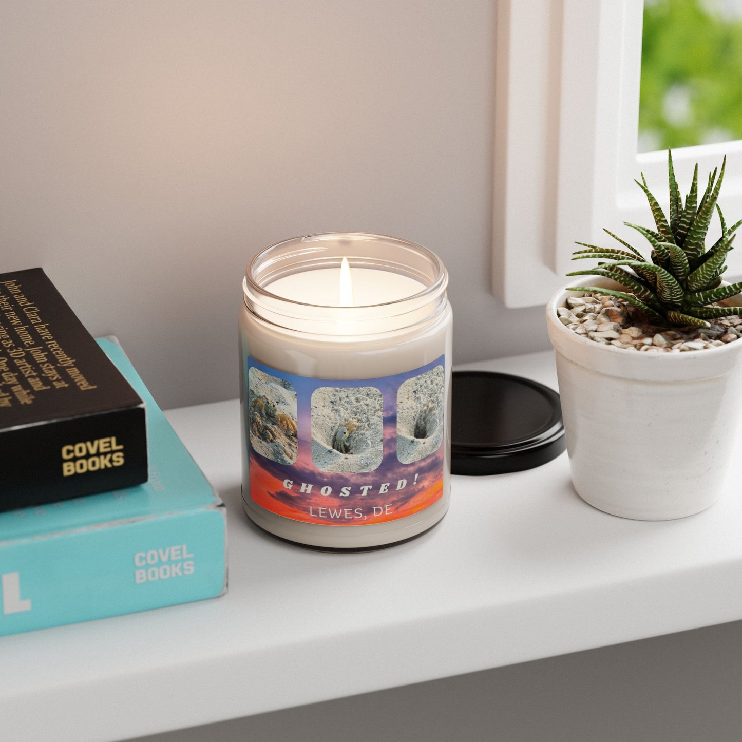 Soy Candle - "Ghosted" Beach Scene With A Cute Crab