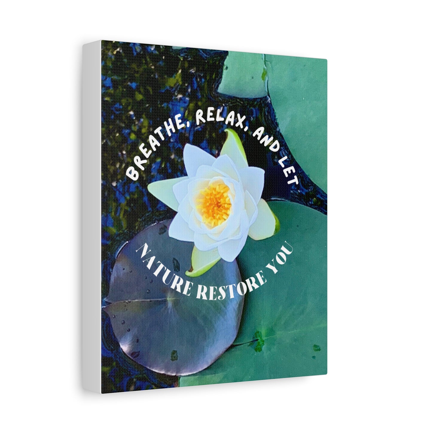 Canvas Art - Water Lily Design for Nature Lovers and Mindfulness Practices