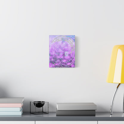 Matte Canvas, Nature Poetry - Glistening Web Theme