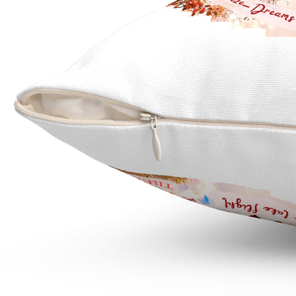 Square Pillow- Autumn Fairies and Leaves Design