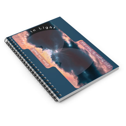 "When Two Hearts Unite in Light" Spiral Ruled Journal