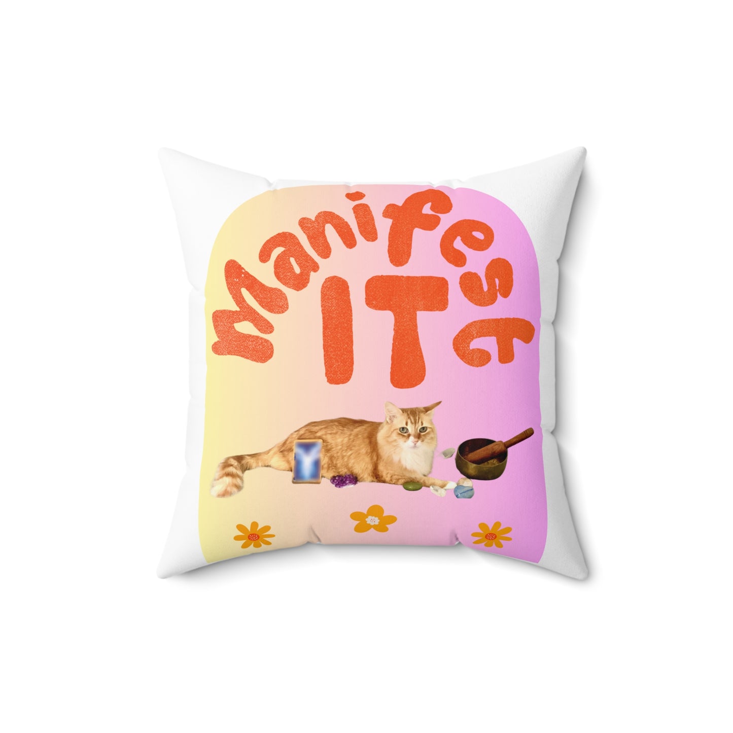 Square Pillow - Inspirational and Uplifting - Metaphysics and Cat Lovers