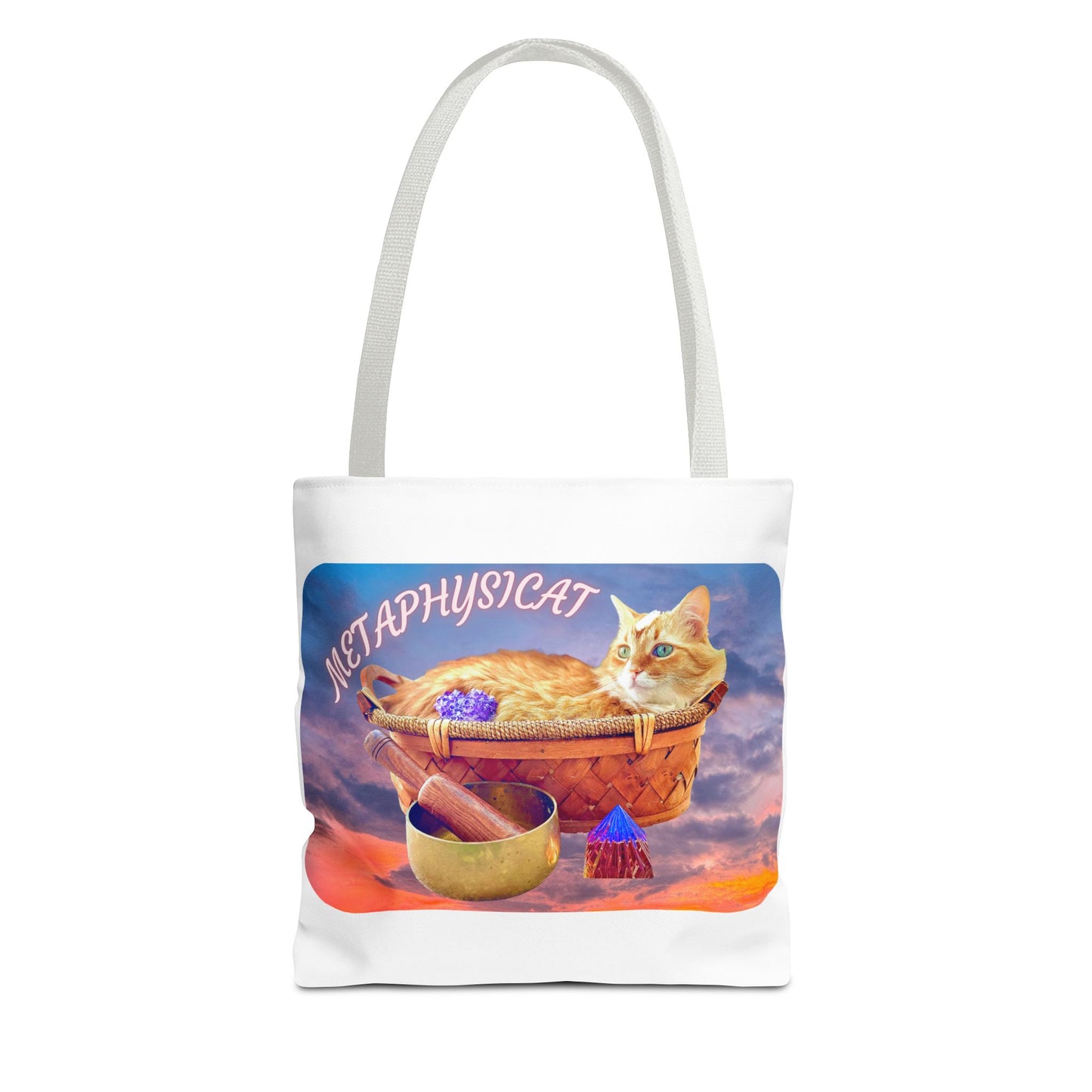 Mystical Tote Bag with Love for Cats Design