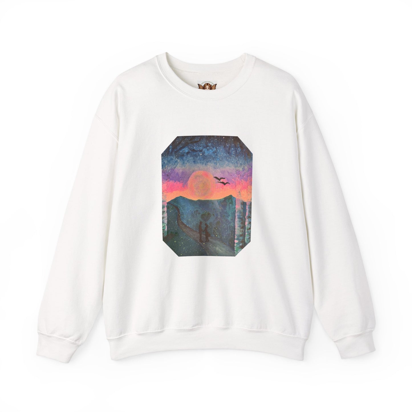 Lovers On Moonlit Path - Crewneck Sweatshirt