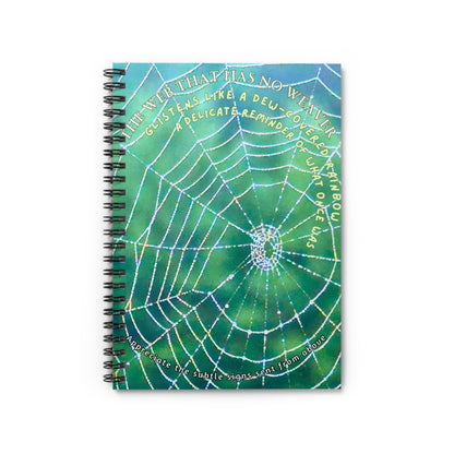 Nature Poetry Spiral Notebook - Ruled Line, Glistening Web Theme