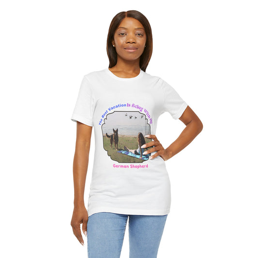 German Shepherd Lover Beach Theme - Short Sleeve Tee