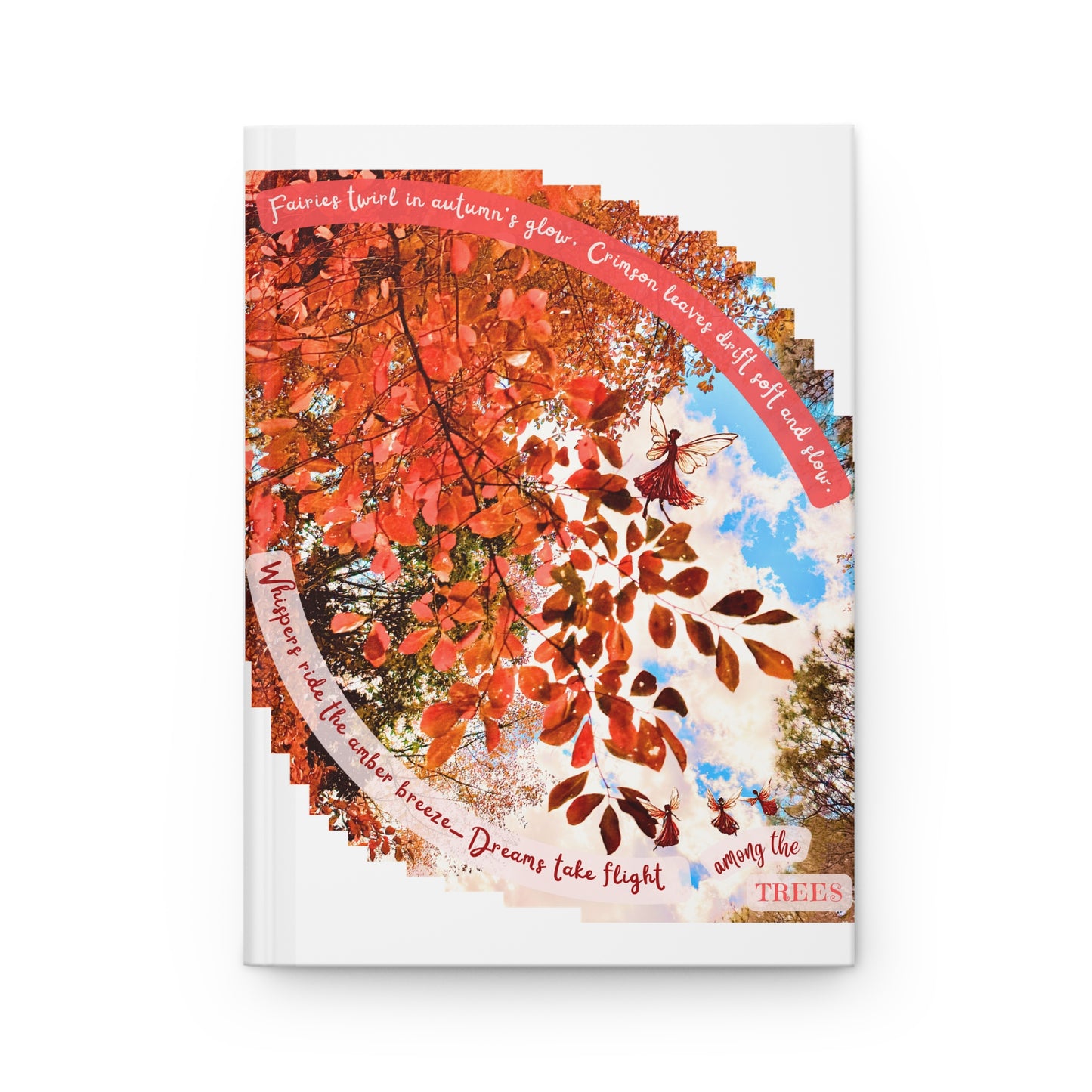 Hardcover Journal - Autumn Fairies and Crimson Leaves Design