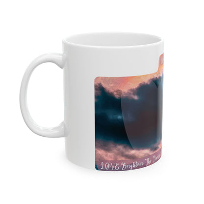 Inspirational Love Ceramic Mug — "When Two Hearts Unite in Light" (11oz, 15oz)