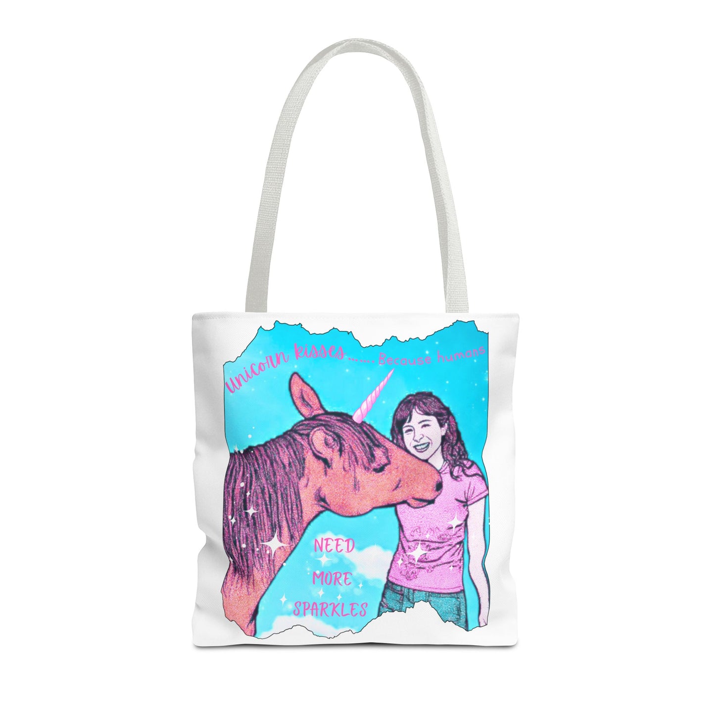 Fantasy Tote Bag with 'Unicorn Kisses' Design