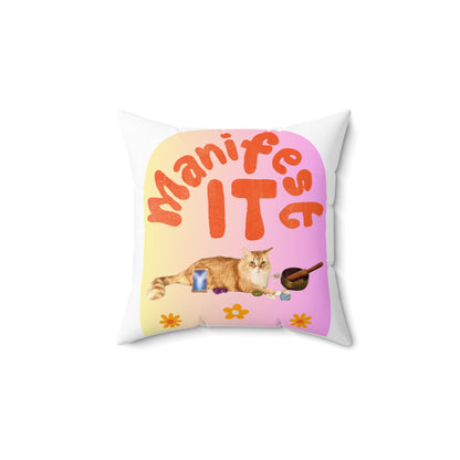 Square Pillow - Inspirational and Uplifting - Metaphysics and Cat Lovers