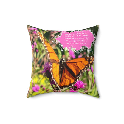 Pillow- Monarch Butterfly Symbolizing Transformation