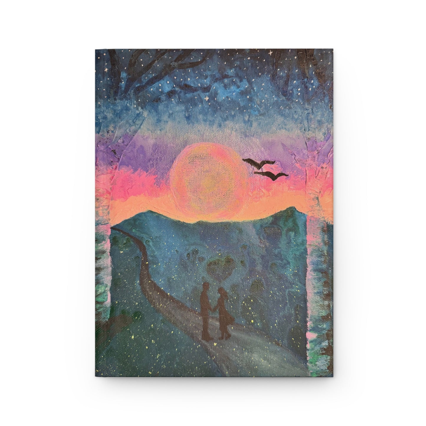 Hardcover Journal Matte - Enchanting Moonlit Couple Design