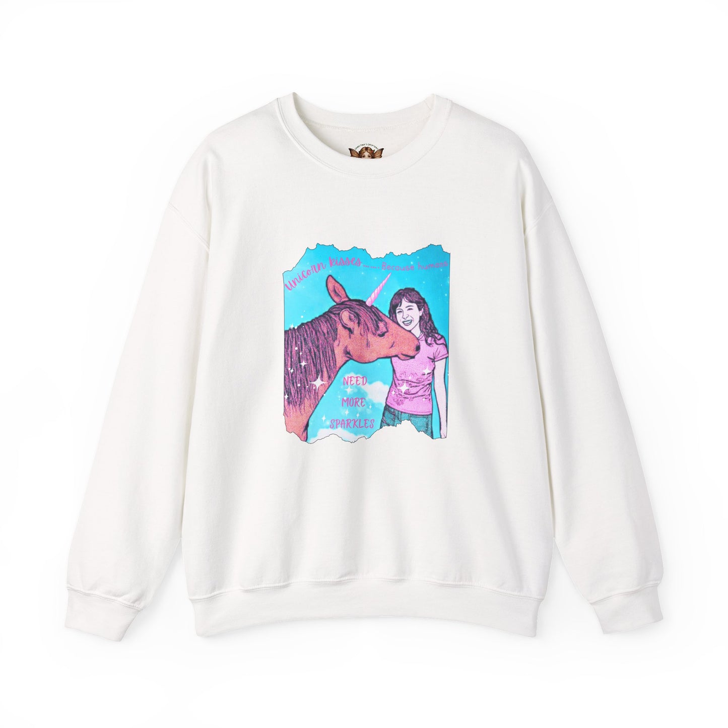 Whimsical Unicorn Kisses Crewneck Sweatshirt