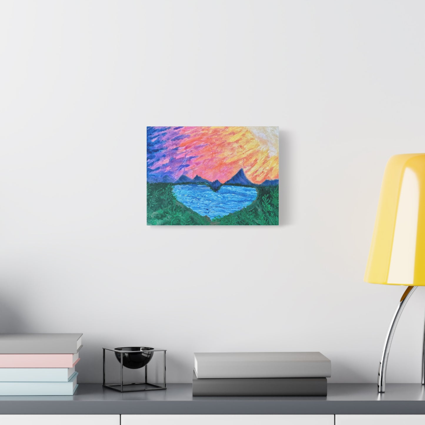 Canvas Print - Romantic Sunrise Over Mountains Painting