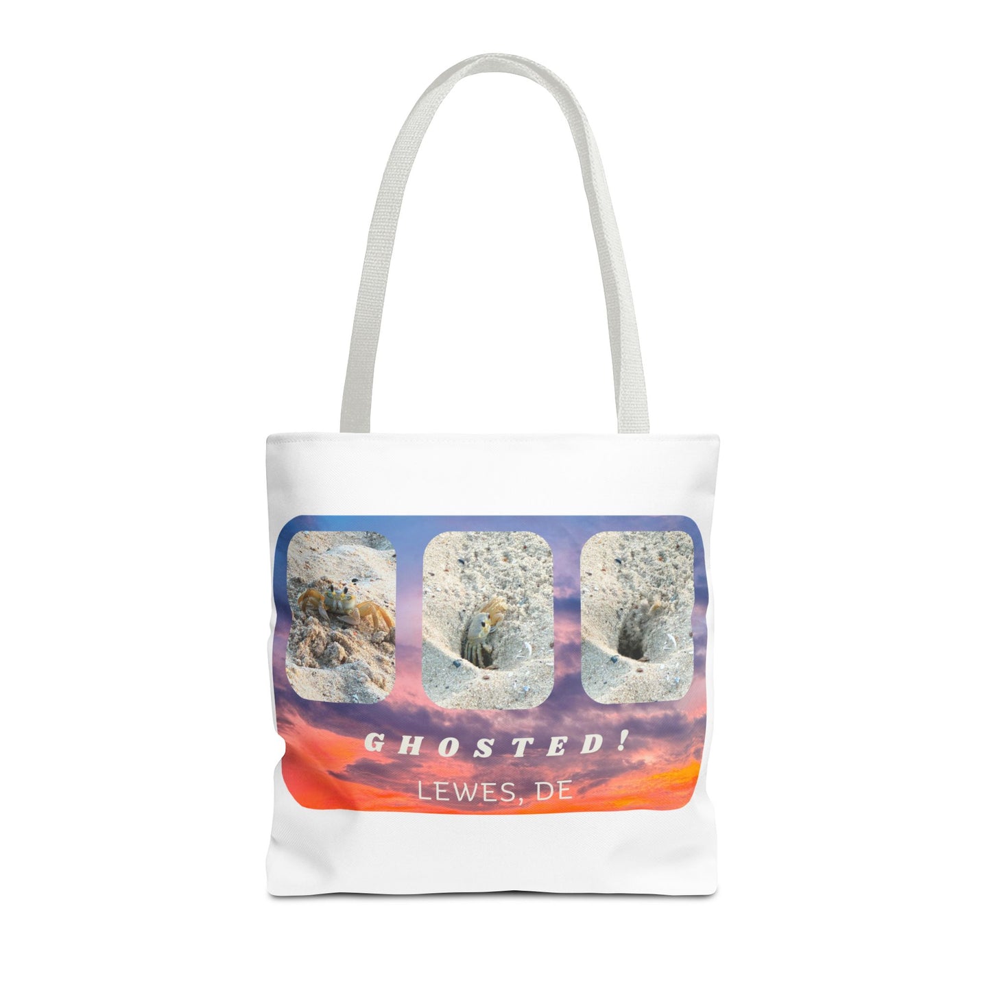 Tote Bag - Ghost Crab on Sunrise Beach Background
