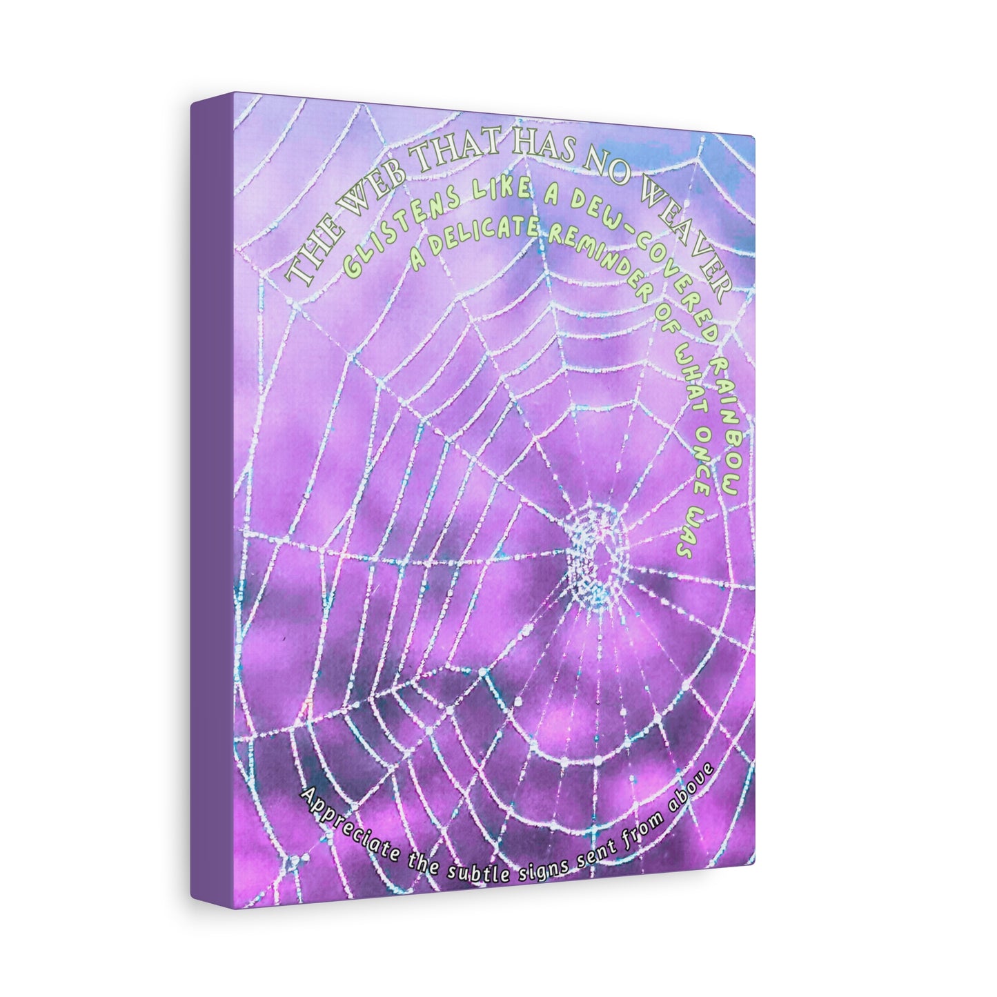 Matte Canvas, Nature Poetry - Glistening Web Theme