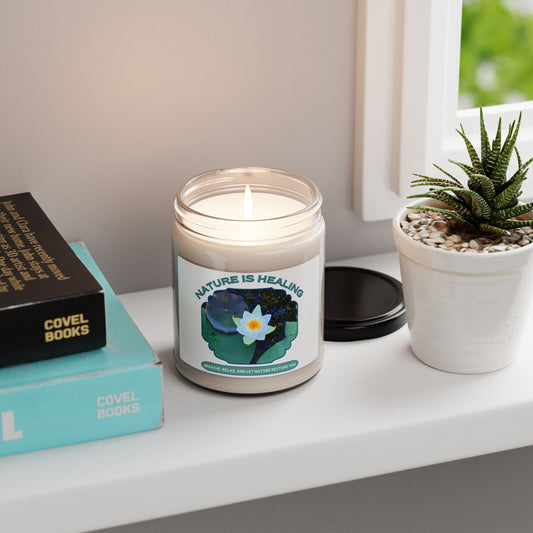 Soy Candle- Water Lily Design for Nature Lovers and Mindfulness Practices
