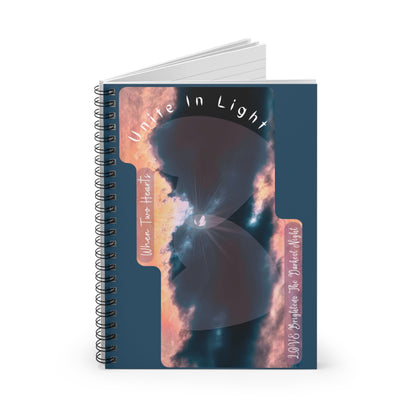 "When Two Hearts Unite in Light" Spiral Ruled Journal