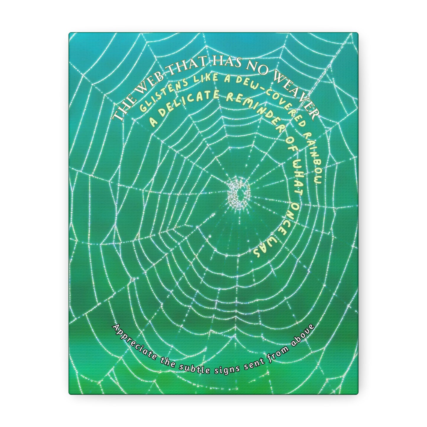 Matte Canvas, Nature Poetry - Glistening Web Theme