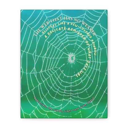 Matte Canvas, Nature Poetry - Glistening Web Theme