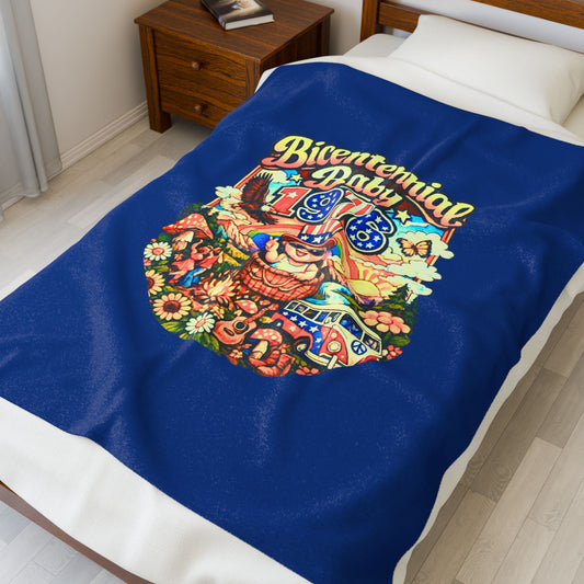 Velveteen Plush Blanket — Bicentennial Birthday Design