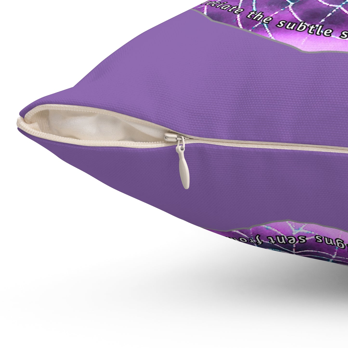Nature Poetry Square Pillow - Glistening Web Theme