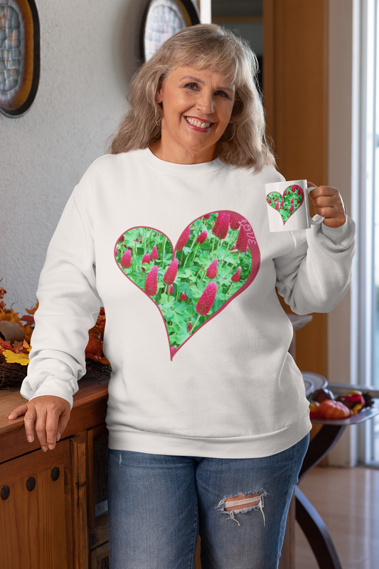 Unisex Heavy Blend™ Sweatshirt - Red Clovers And Heart