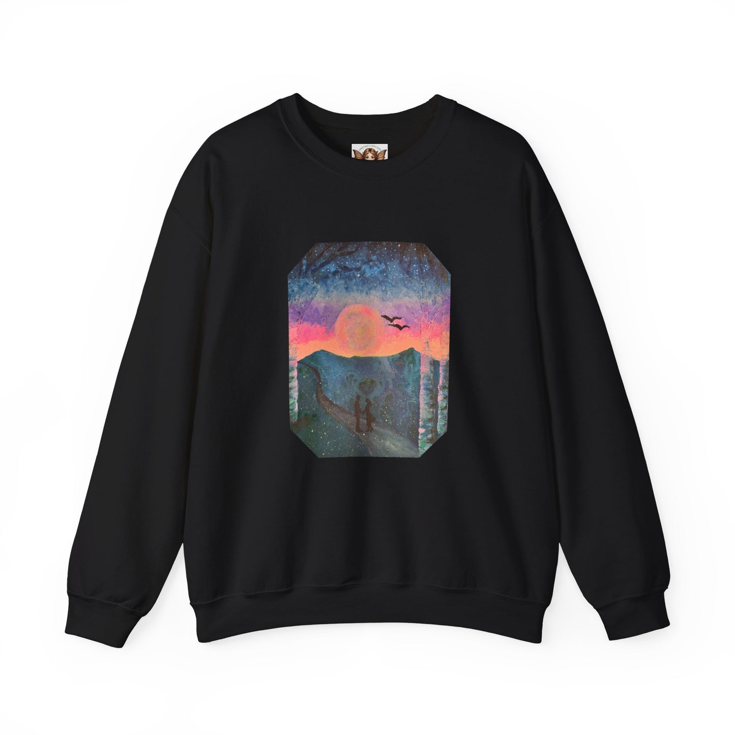 Lovers On Moonlit Path - Crewneck Sweatshirt