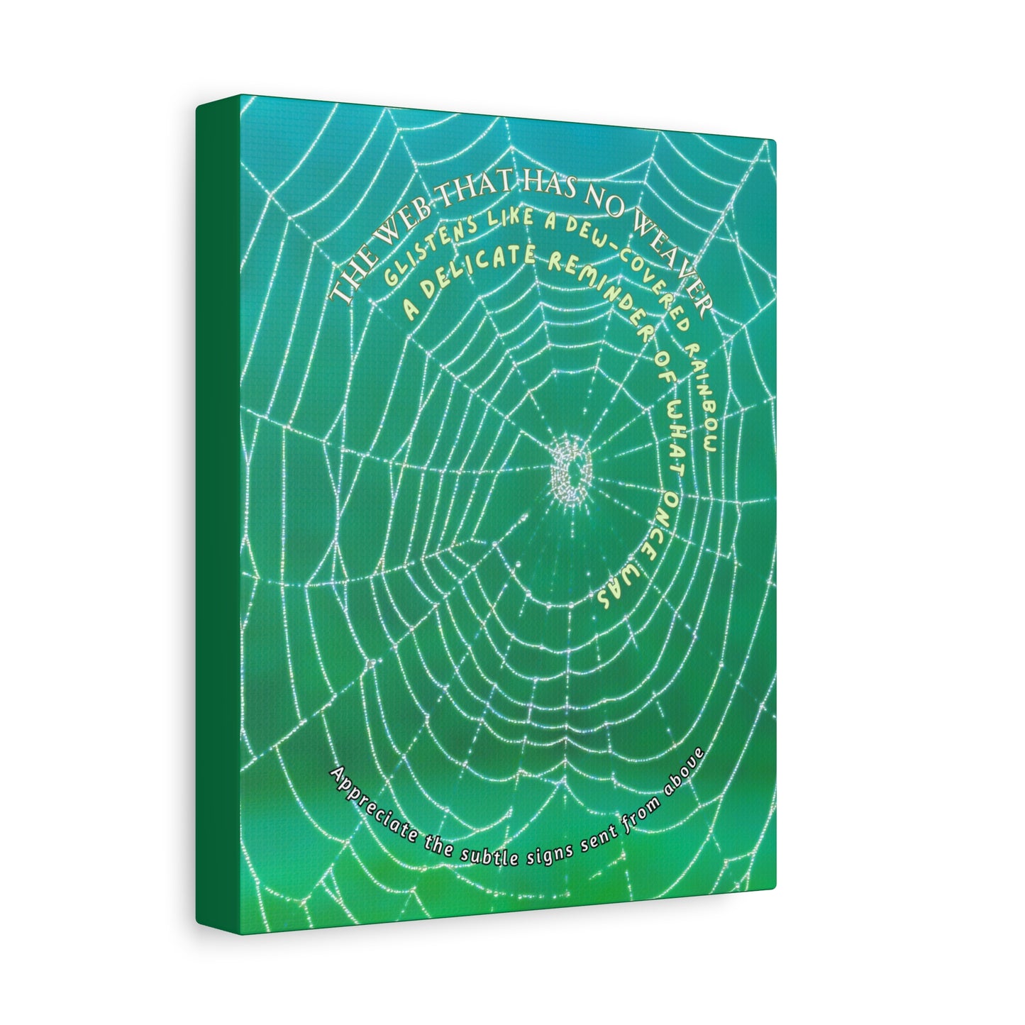 Matte Canvas, Nature Poetry - Glistening Web Theme
