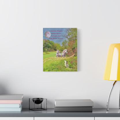 Matte Canvas-Whimsical Unicorn and Fairy Autumn Vibe Nature Scene