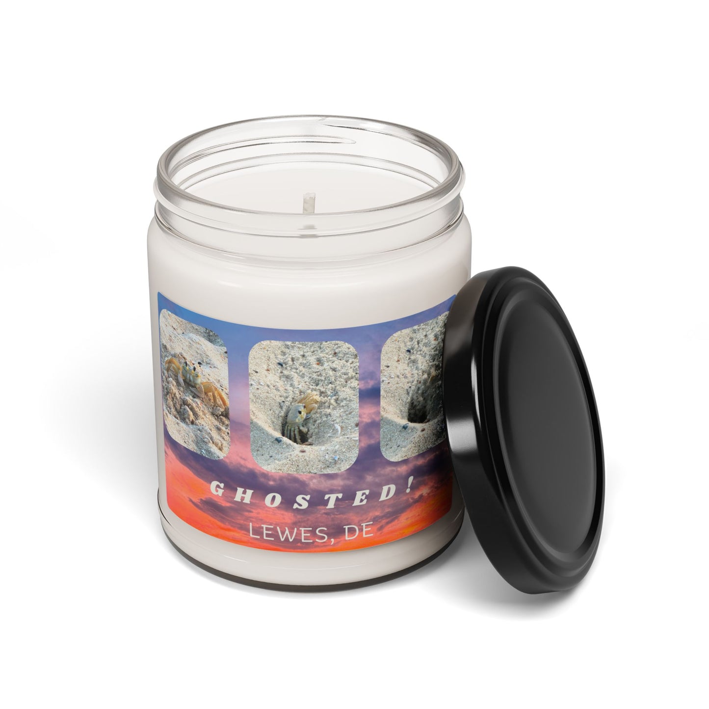 Soy Candle - "Ghosted" Beach Scene With A Cute Crab