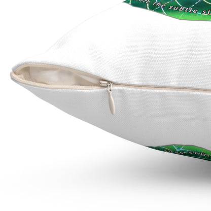 Nature Poetry Square Pillow - Glistening Web Theme