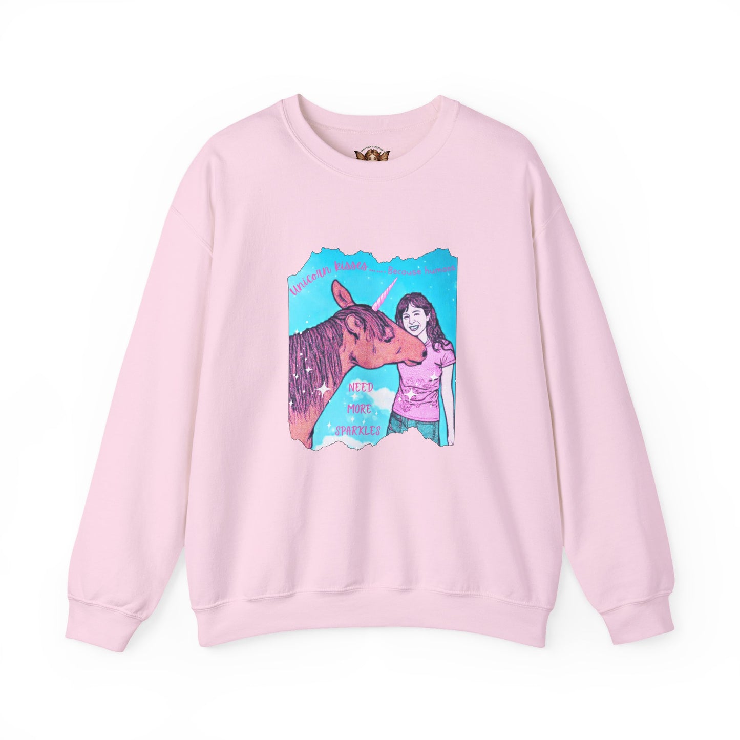 Whimsical Unicorn Kisses Crewneck Sweatshirt