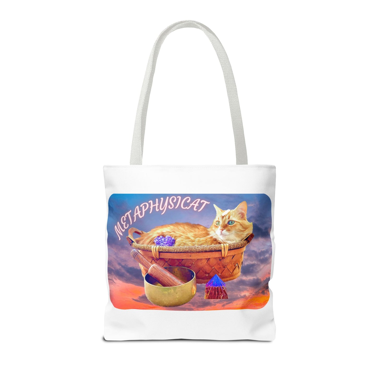 Mystical Tote Bag with Love for Cats Design