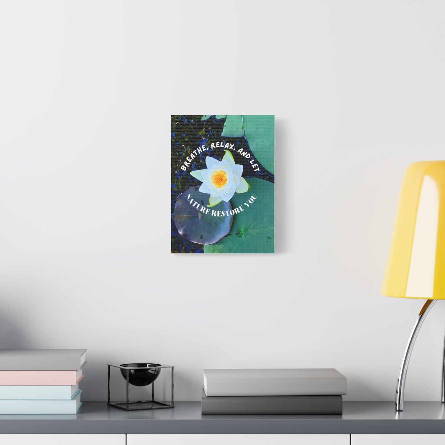 Canvas Art - Water Lily Design for Nature Lovers and Mindfulness Practices