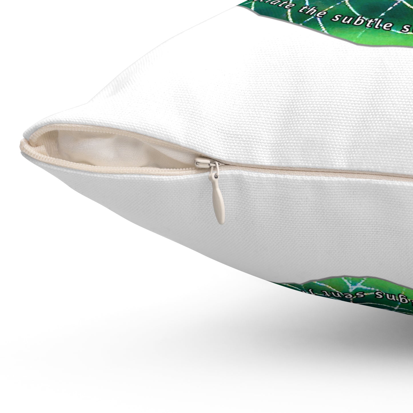 Nature Poetry Square Pillow - Glistening Web Theme