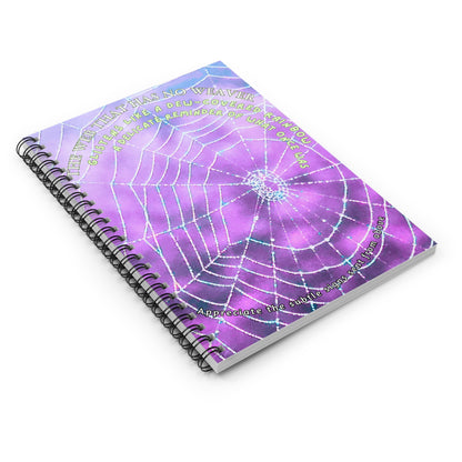 Nature Poetry Spiral Notebook - Ruled Line, Glistening Web Theme