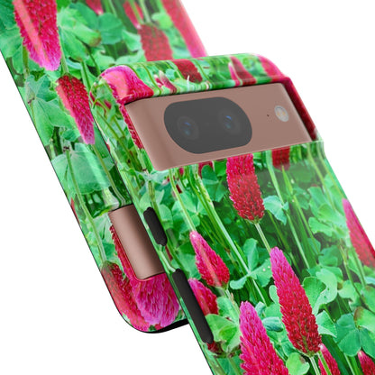 Cell Phone Cases - Ruby Red Clover Flowers And Heart Shaped Leaves
