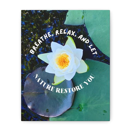 Canvas Art - Water Lily Design for Nature Lovers and Mindfulness Practices